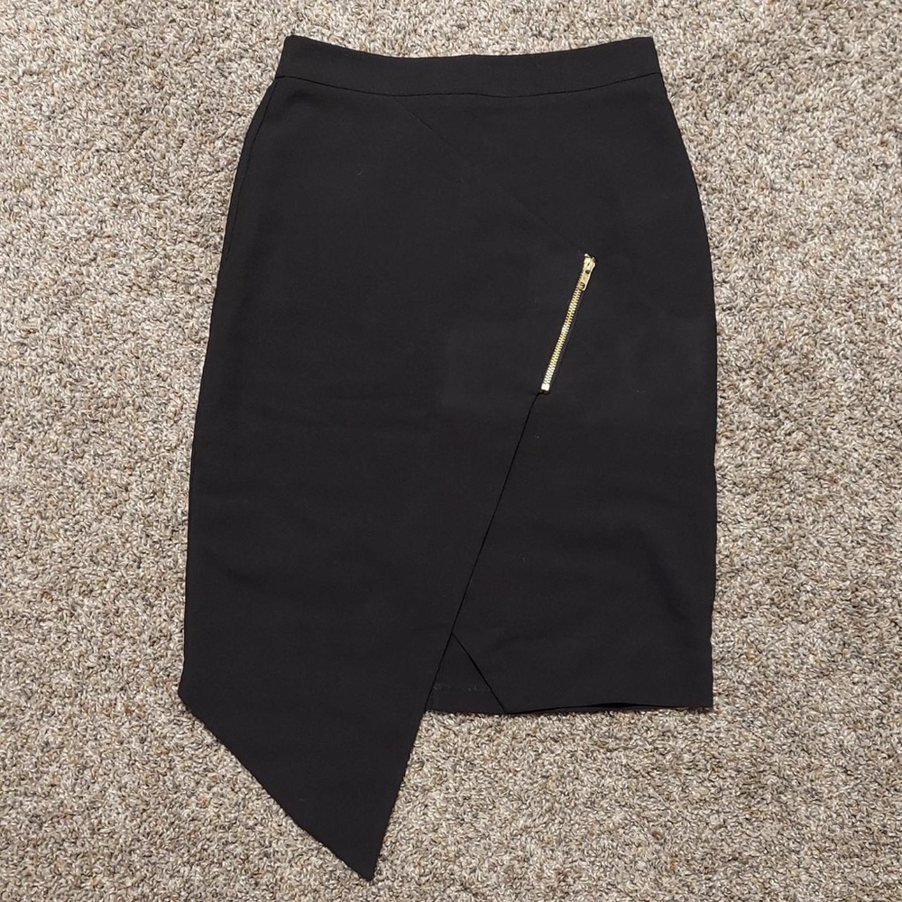 ASOS Black Midi Skirt with Gold Detail